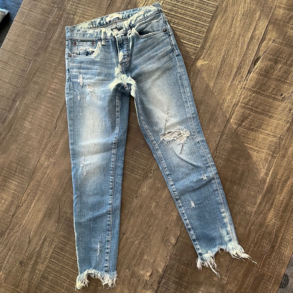 MOUSSY Vintage Glendale Distressed Crop Skinny Jeans, Sz 25